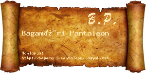Bagaméri Pantaleon névjegykártya